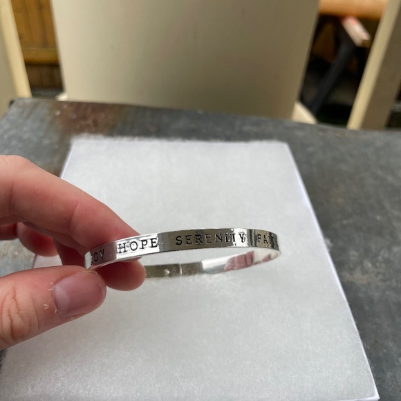 Stainless Steel Peace Hope Serenity Faith, etc. Bracelet - Picture 2 of 3